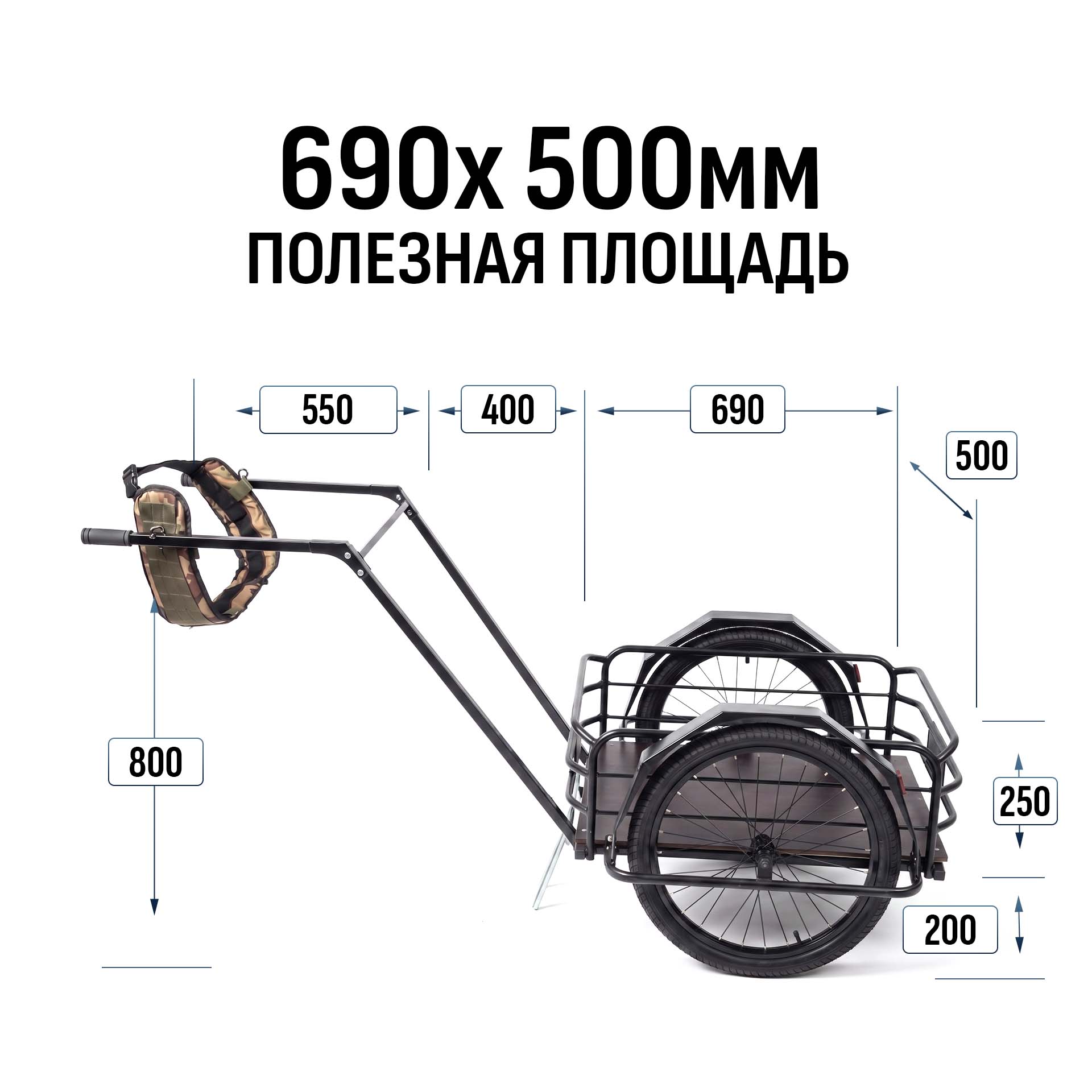 Туристический прицеп "Странник M 2.0 цельносварной" 690х500 — изображение 2