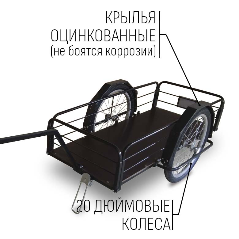 Прицеп для самоката "Кузовок XL модульный" 1200х500 (без. доп. модулей) — изображение 3