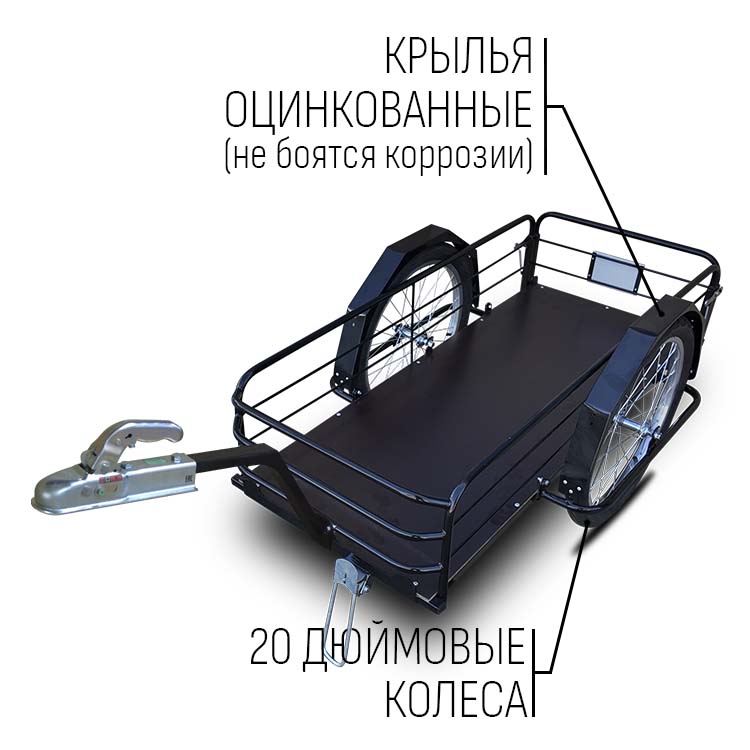 Прицеп для квадроцикла "Кузовок XL откидной борт" 1200х500 — изображение 5