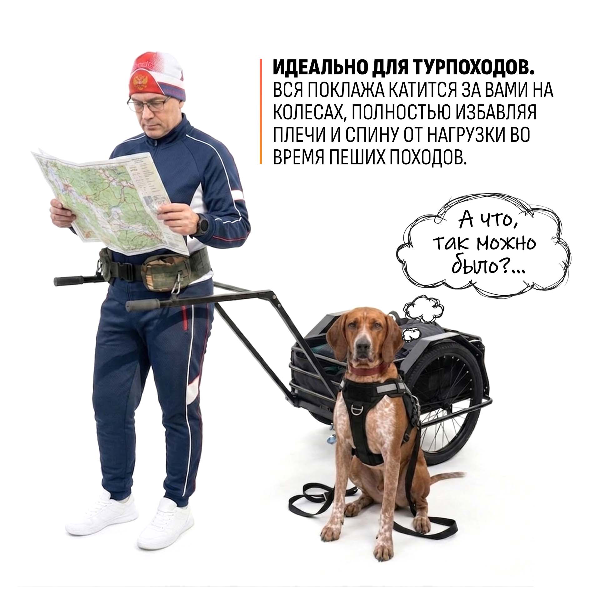 Прицеп для собаки "Мухтар М цельносварной" 690х500 — изображение 8